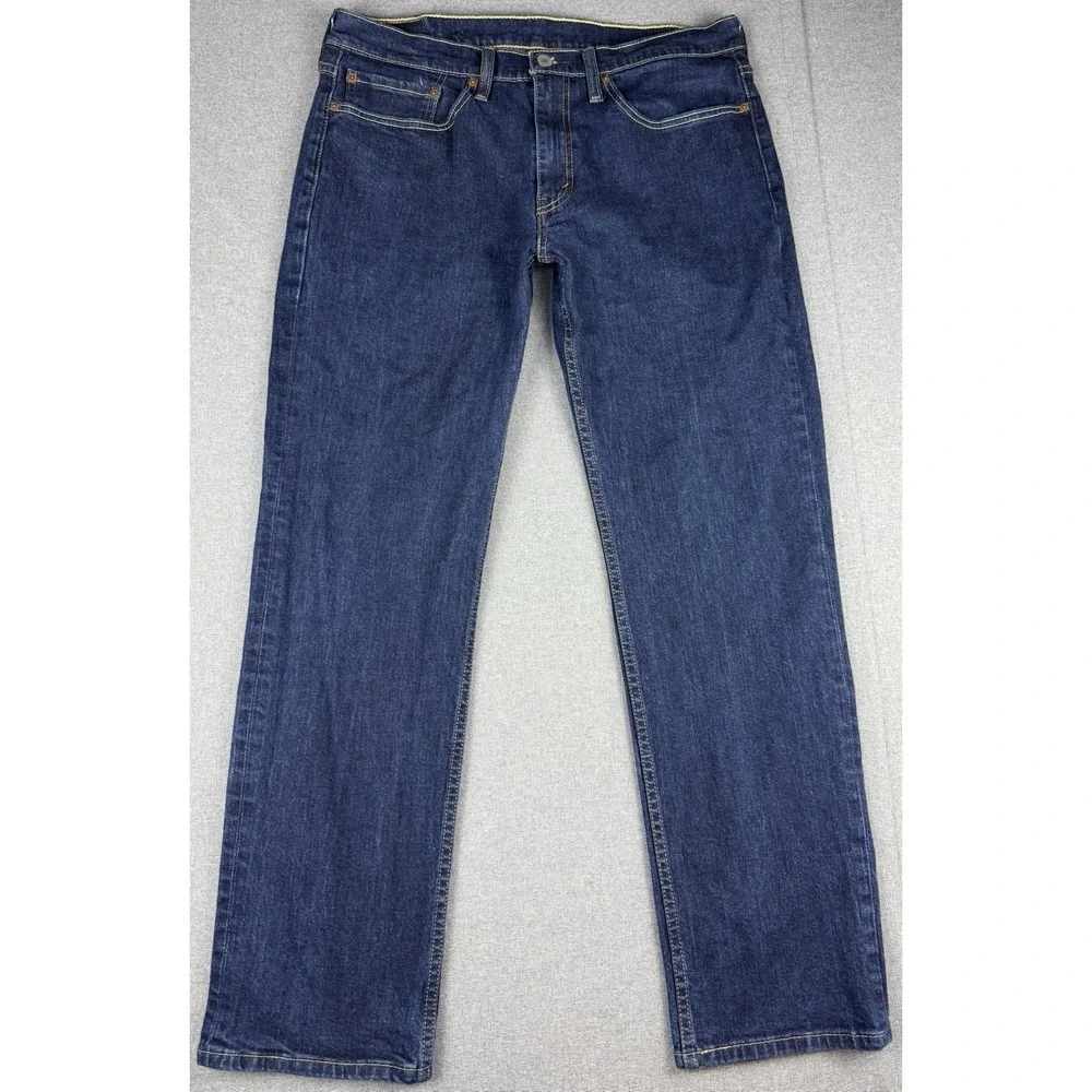 Levi's 514 Men's 34x32 Dark Wash Straight Fit Jeans Blue Denim